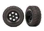 Traxxas Tires, 1.0", BFGoodrich Mud-Terrain T/A KM3, Pre-mounted on black wheels (2), TRX-4m