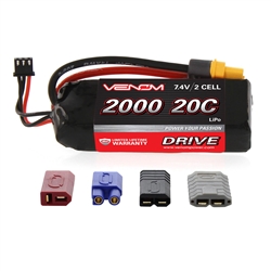 Venom Racing 2S 7.4V 2000mAh 20C LiPo Battery - UNI 2.0