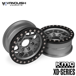 Vanquish Products KMC 1.9" XD127 Bully Wheels Grey Anodized (2)