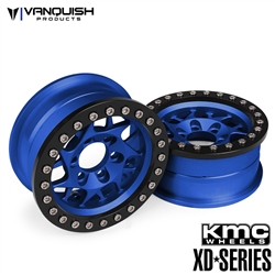 Vanquish Products KMC 1.9" XD127 Bully Wheels Blue Anodized (2)