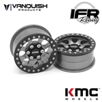 Vanquish Products 1.9 Aluminum KMC KM237 Riot Beadlock Wheels Grey Anodized (2)