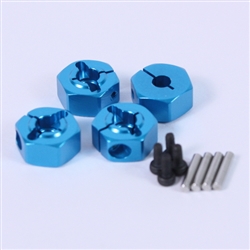 Yeah Racing Aluminum 12mm Wheel Hex Adapter Set Blue