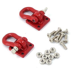 Yeah Racing 1/10 RC Rock Crawler Accessories - Heavy Duty Shackle w/Mounting Bracket (Red)