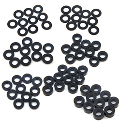 Yeah Racing Aluminum M3 Flat Washer 0.25 / 0.5 / 1 / 1.5 / 2 / 2.5 / 3mm (10pcs each) Set Black