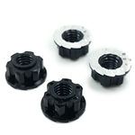 Yeah Racing 4mm Aluminum Wheel Flange Lock Nut 4pcs For RC Car Black