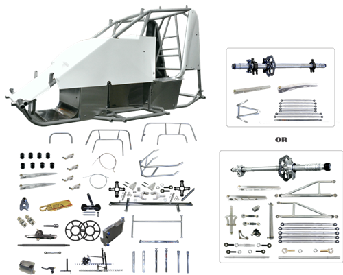 Mini Sprint Chassis Super Deluxe Kit (Watts Link/Panhard Fusion)