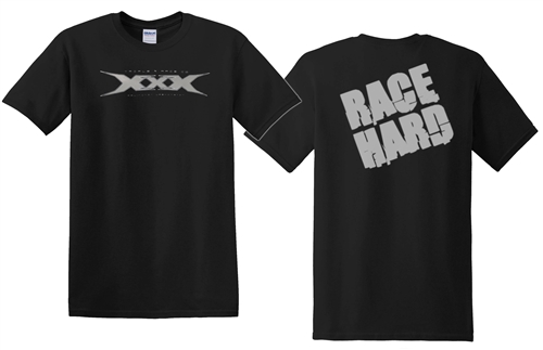 Triple X Race Hard' Short Sleeve Black T-Shirt
