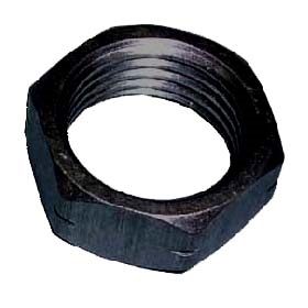 1/2" Jam Nut. Left Hand Thread. Aluminum. Black.