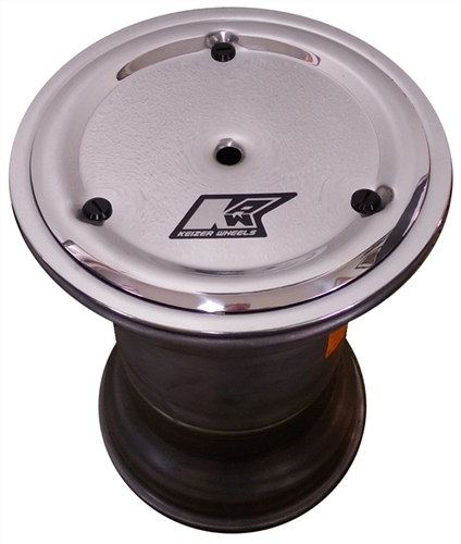 Keizer 600 Mini Sprint Splined Wheel.  Rear.  10"X10".  4" Offset.  With Bead Lock and Mud Cover.