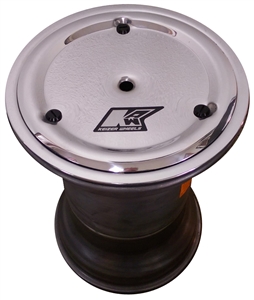 Keizer 600 Mini Sprint Splined Wheel.  Rear.  10"X11".  4" Offset.  With Bead Lock and Mud Cover.