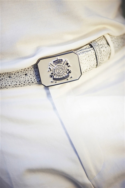 Leather Embossed Belt Ian Poulter