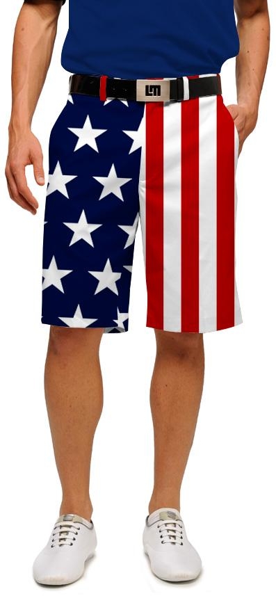 stars and stripes golf shorts  | LoudMouth Golf patriotic clothing