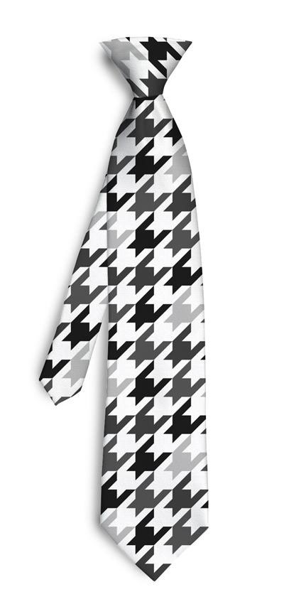 Silver & Black Razzle Dazzle White Silk Tie LoudMouth Golf