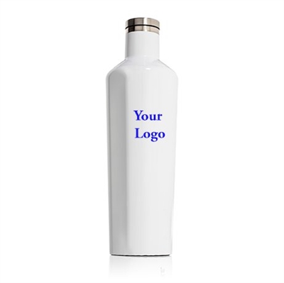 white custom logo canteen corkcicle 25 oz