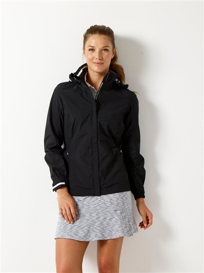 ladies waterproof golf jacket Zero Restriction hooded shelby packable Jacket