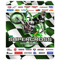 Supercross Bike Fleece Blanket