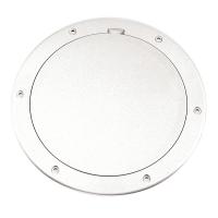 Beckson 6&quot; Smooth Center Pry-Out Deck Plate - White