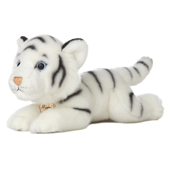 Realistic Stuffed White Tiger 11 Inch Plush Wild Cat By Aurora