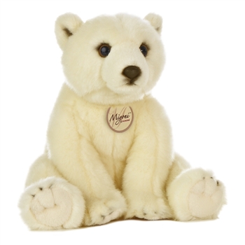 Realistic Stuffed Polar Bear 9 Inch Plush Bear By Aurora