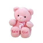 10 Inch Plush Pink Baby Girl Teddy Bear By Ebba