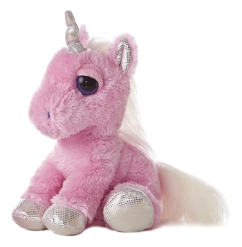 Heavenly the Dreamy Eyes Stuffed Pink Unicorn by Aurora