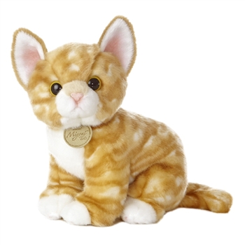 Realistic Stuffed Orange Kitten 10 Inch Plush Tabby Cat by Aurora