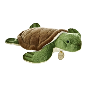 Realistic Stuffed Sea Turtle 11 Inch Plush Animal by Aurora