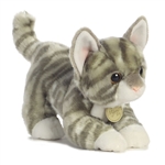 Realistic Stuffed Gray Tabby Kitten 9 Inch Plush Cat by Aurora