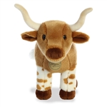 Realistic Stuffed Longhorn 10 Inch Miyoni Plush by Aurora