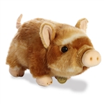 Realistic Stuffed Brown Potbellied Pig 10 Inch Miyoni Plush by Aurora