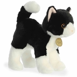 Realistic Standing Stuffed Tuxedo Cat 10 Inch Miyoni Plush by Aurora