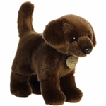 Realistic Stuffed Chocolate Lab 10 Inch Miyoni Plush by Aurora