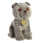 Realistic Stuffed Scottish Fold Cat 9 Inch Miyoni Plush by Aurora