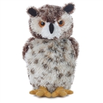 Osmond the Stuffed Great Horned Owl Mini Flopsie by Aurora