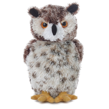 Osmond the Stuffed Great Horned Owl Mini Flopsie by Aurora
