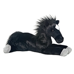 Blackjack The Stuffed 12 Inch Plush Laying Black Horse By Aurora