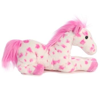 Dolly the Stuffed Pink Spotted Horse Flopsie by Aurora