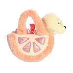 Fancy Pals Plush Retriever Dog with Grapefruit Bag by Aurora