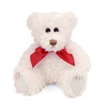 Lil Scraggles the White Teddy Bear with Bow by First and Main