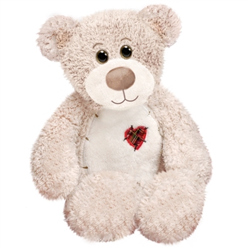 Tender the Cream Teddy Bear with Patchwork Heart by First and Main