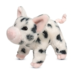 Leroy the Little Plush White Pig with Black Spots by Douglas