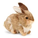 Handcrafted 12 Inch Lifelike Brown Rabbit Stuffed Animal by Hansa