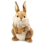 Handcrafted 12 Inch Lifelike Baby Brown Bunny Stuffed Animal by Hansa