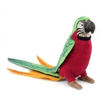 Handcrafted 7 Inch Lifelike Red Parrot Stuffed Animal by Hansa