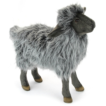Lifelike Black Sheep Stuffed Animal by Hansa - Handcrafted - 14 Inch