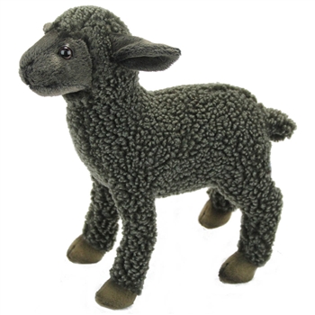 Lifelike Black Lamb Stuffed Animal by Hansa - Handcrafted - 12 Inch