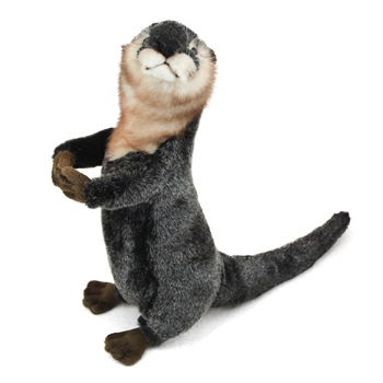 Handcrafted 14 Inch Lifelike Standing Stuffed River Otter by Hansa