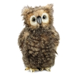 Handcrafted 9 Inch Lifelike Baby Brown Owl Stuffed Animal by Hansa