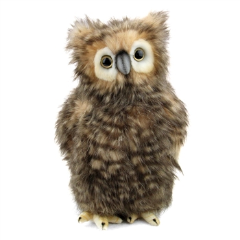 Handcrafted 9 Inch Lifelike Baby Brown Owl Stuffed Animal by Hansa