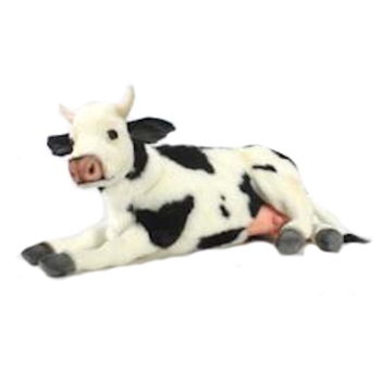 Lifelike Lying Cow Stuffed Animal by Hansa